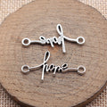 Antique Silver Script Word Connector Charms in Three Styles view 4