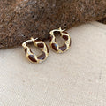 Leopard Cube Wood Bead Necklace Brown Hoop Earrings Set view 8