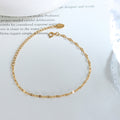 Flat Marquise Lip Link Bracelet Extension Gold Steel view 8