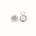 Silver And Gold Tone Rose Flower Shirt Button Covers view 6