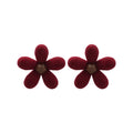 Flocked Flower Stud Earrings In Four Bright Colors view 5