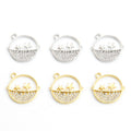 Crystal Planet Alloy Charm Pendants in Gold and Silver Tones view 2