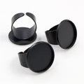 Adjustable Round Cabochon Ring Bases in Six Metal Finishes view 8