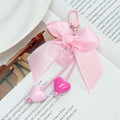 Ribbon Bow and Heart Charm Bag Clip with Lace Tassel view 8