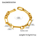 Gold Geometric Paperclip Link Chain Bracelet Stainless Steel view 6
