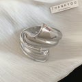 Polished Folded Wave Wide Open Cuff In Silver Tone Or Gold Tone view 6