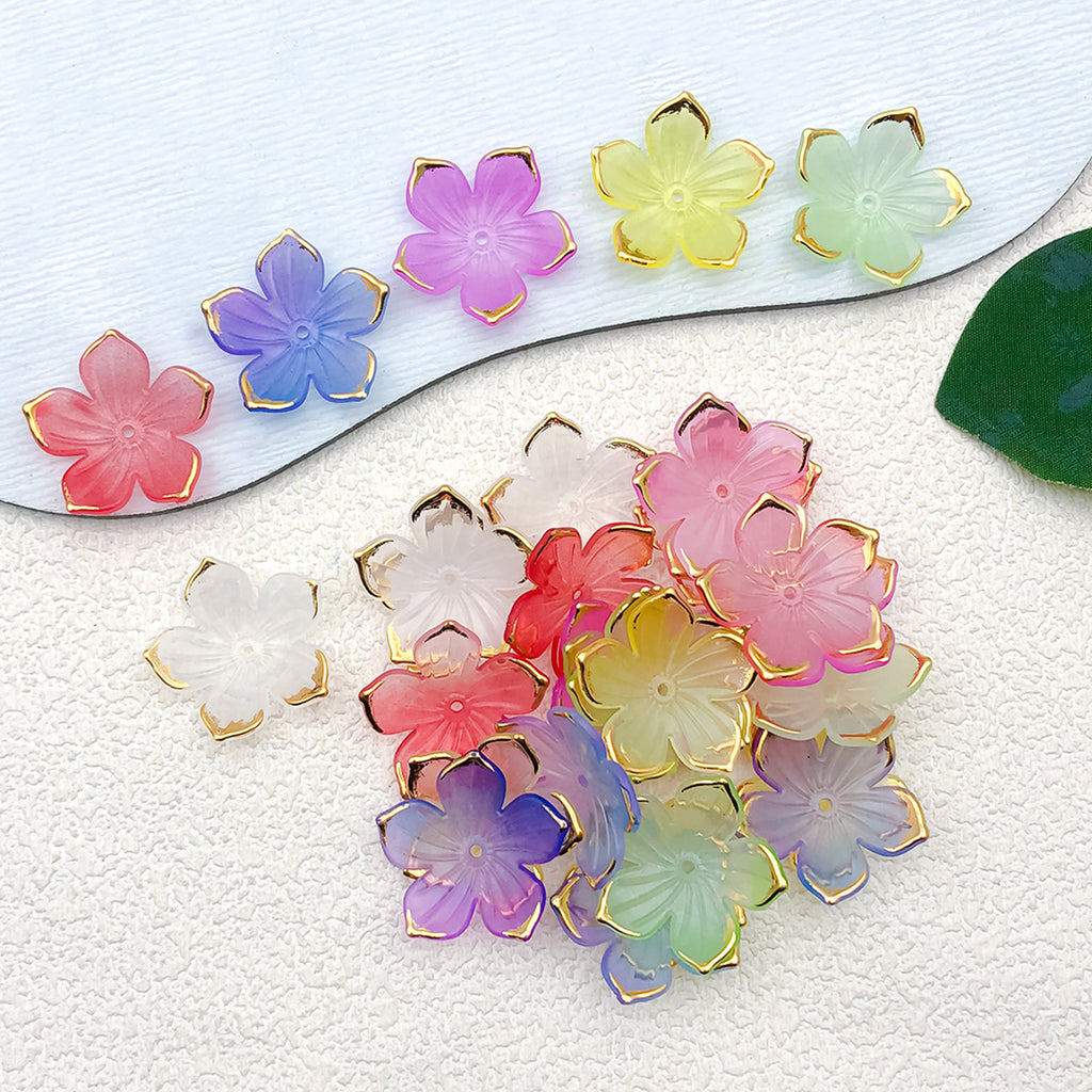 Acrylic Flower Charm Pendants Style 9228