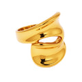 Polished Irregular Twisted Gold Stainless Steel Rings Sizes 6-9 view 5
