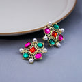 Multicolor Ornate Necklace and Stud Earring Jewelry Set view 3