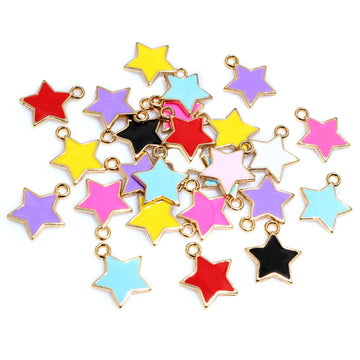 Small Enamel Star Charms in Nine Color Styles for Jewelry