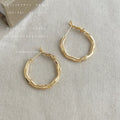 Geometric Irregular Circular Metal Hoop Earrings Pair view 6