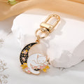 Gold Tone Colorful Whale Octopus Cat and Flower Clip Keychains view 2