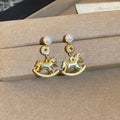 Pearl Necklace Bracelet Earrings Gold Rocking Horse Charms view 7