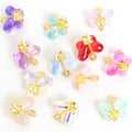 Polished Pink Purple Butterfly Alloy Beads in 12 Styles view 5