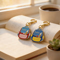 Hello School Backpack Enamel Charm Keychain Two Colors view 4