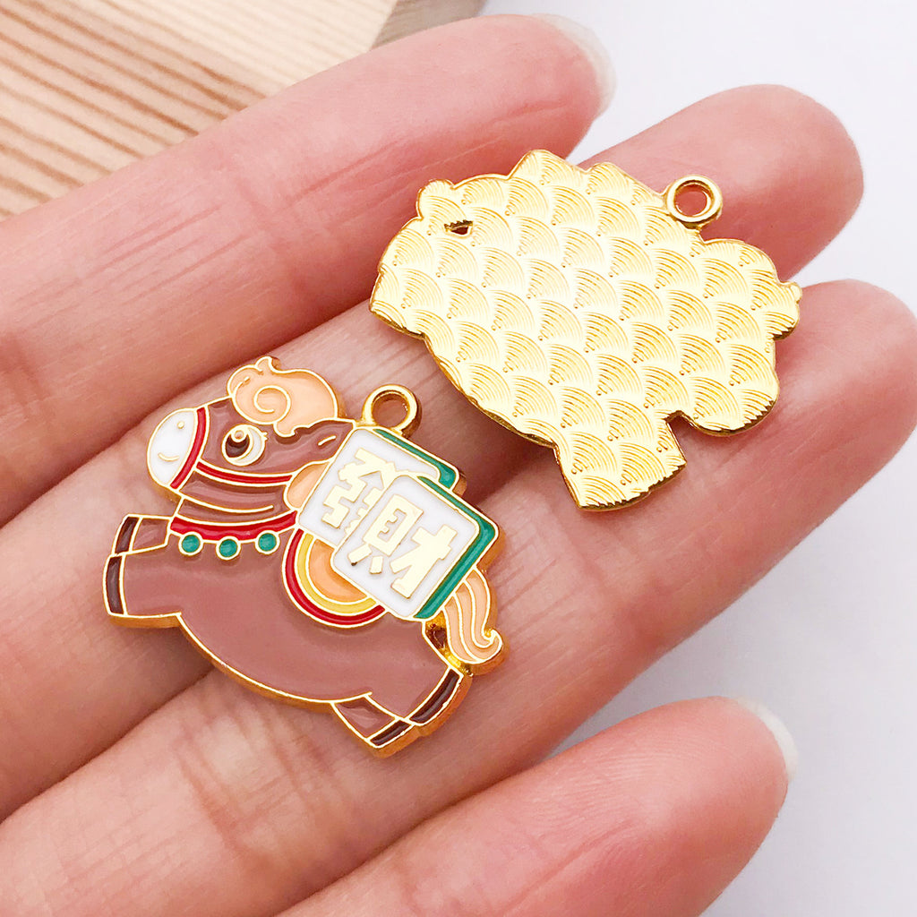 Enamel Zinc Alloy Enamel Charm Pendants