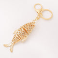 Articulated Rhinestone Fish Keychain Gold Clasp Five Colors view 4