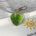 Large Faceted Translucent Heart Clip Keychains in Six Colors view 5