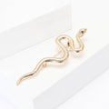 Textured Scale Snake Brooch Gold Or Silver Tone Metal Pin view 3