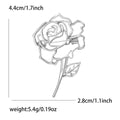 Openwork Rose Stem Brooch With Smooth Metal Outline view 7