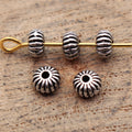 Radiating Groove Round Small Hole Metal Spacer Beads view 2