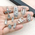Antique Silver Cross Metal Charms with 17 Listed Options view 2