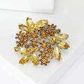 Floral Cluster Crystal Brooch in Four Jewel Colors view 3