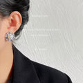 Purple Enamel Round Pearl Flower Stud Earrings Pair view 2