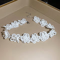 Floral Lace Choker Necklace With Crystal Details Beaded Jewelry view 8