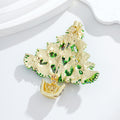Red Green Christmas Tree Crystal Enamel Two Designs Metal Brooch Pin view 4