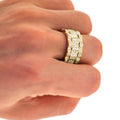 Wide Five Row Crystal Band Ring in Gold Tone With Clear Crystal Accents view 3