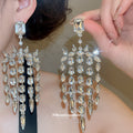 Crystal Chandelier Stud Earrings in Emerald Green or Clear view 3