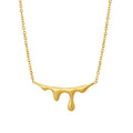 Melting Lava Drip Bar Pendant Necklace Gold Steel Rose view 5