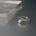Silver Tone Clear Stone Swan Shape Open Adjustable Ring For Women view 1