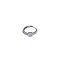 Silver Tone Square Solitaire Ring In Single Or Double Crystal Row view 5