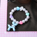 Pearl and Heart Bead Stretch Bracelets with Balloon Dogs view 4