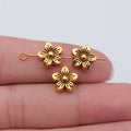 Five-Petal Flower Small-Hole Metal Bead in Two Finishes view 4