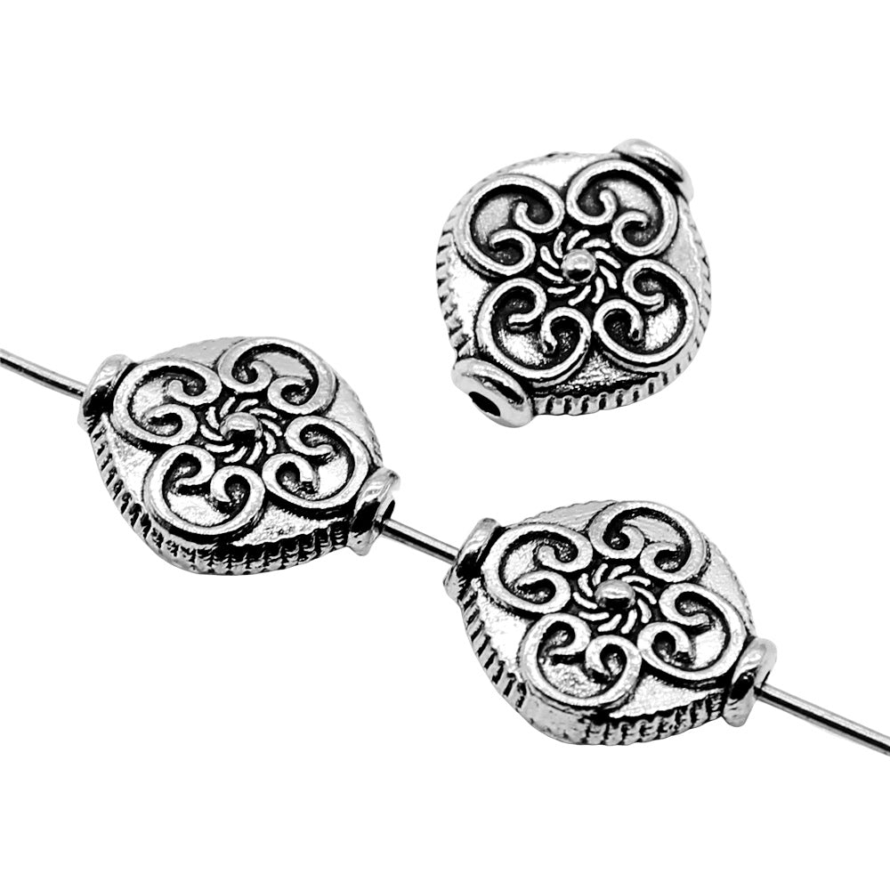 12x14mm 2.2g Antique Silver Zinc Alloy Barrel Large Hole Spacer Beads for Bracelet Necklace Making