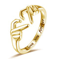 Heart Hands Gesture Ring I Love You Forever Engraving view 5
