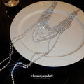 Silver Rhinestone Tassel Choker Necklaces Three Styles view 4