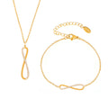 Infinity Zircon Pendant Necklace Bracelet Flower Charm Chain view 5