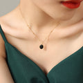 Cat's Eye Oval Pendant Necklaces Gold Silver Large Small Colors view 11