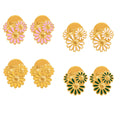 Layered Daisy Cluster Earrings in Four Enamel Colorways view 5