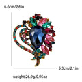 Heart Crystal Leaf Brooch with Faceted Stones for Jackets and Scarves view 8