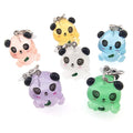 Translucent Glow Panda Resin Clip Keychains in Six Colors view 3