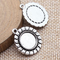 Twisted-Rope Round 12 mm Pendant Setting in Silver Tone view 2