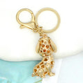 Rhinestone Enamel Sitting Puppy Keychain Gold Clasp view 4