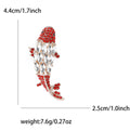 Long Crystal Koi Fish Brooch in Clear or Red Accents view 7