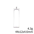 Narrow Rectangle Open Frame Pendants in Silver and Gold view 4