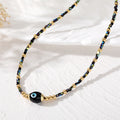 Gold Tone Seed Bead Glass Evil Eye Choker Necklaces view 6
